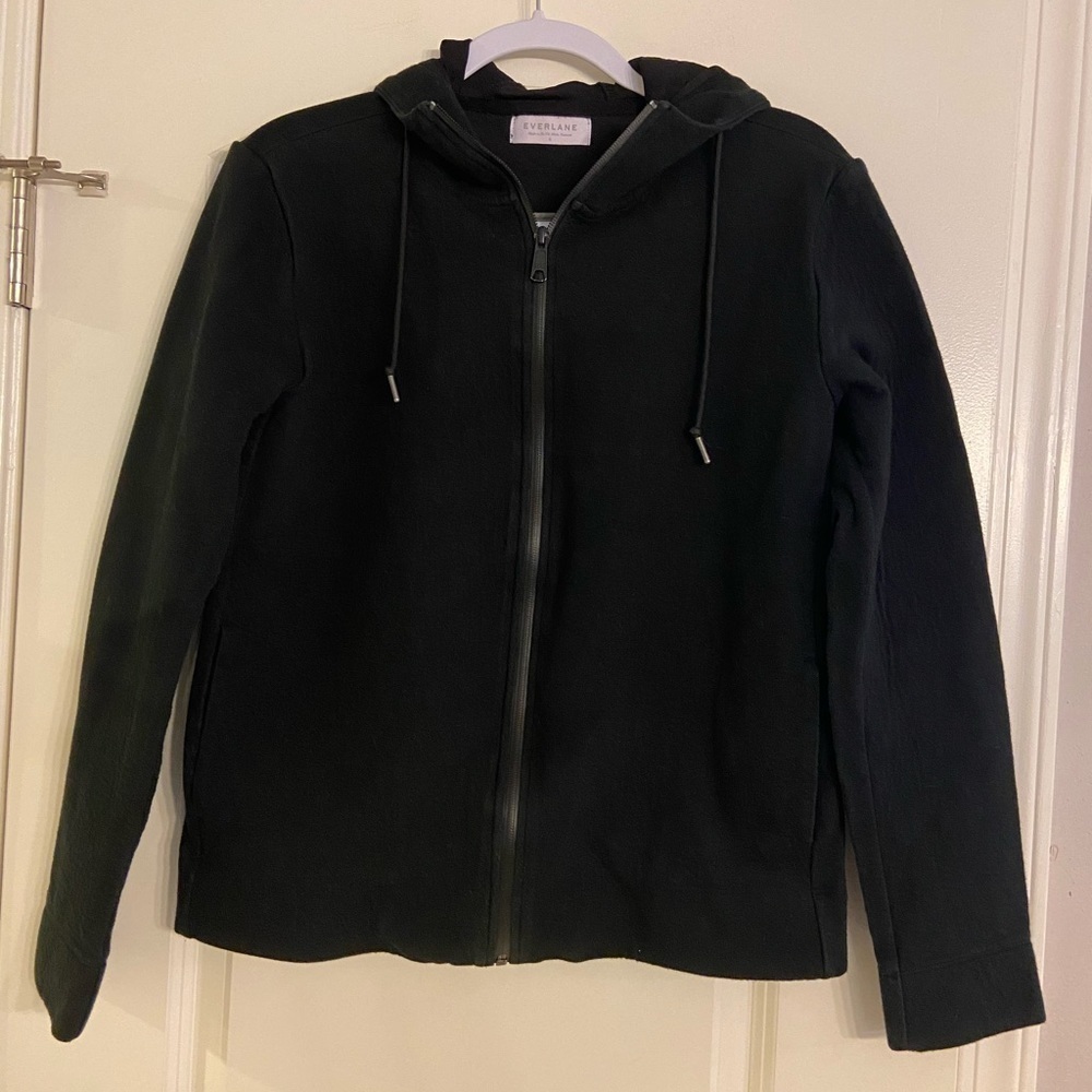 EVERLANE Black Full Zip Hoodie Women's Size S Hooded Jacket